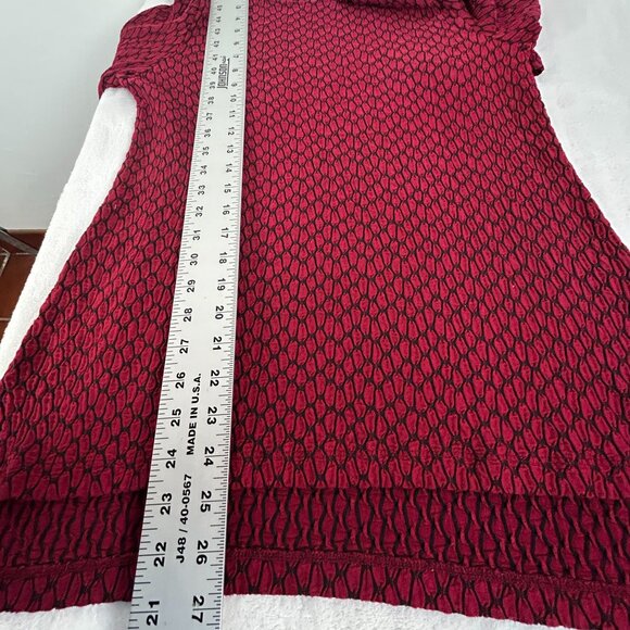 Habitat Womens Small Red Black Textured Knit Tunic Top Small 3/4 Sleeve Stretch - Picture 6 of 8